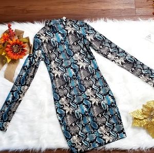 Snakeskin Print Mini Dress